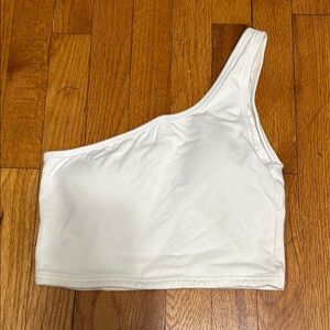 White One-Shoulder Crop Top